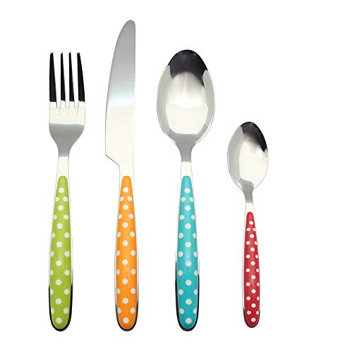 Annova Annova ANNOVA 24PCS Flatware Set - Stainless Steel Silverware/Cutlery with Color Handles - 6 x Dinner Forks, 6 x Dinner - Image 2