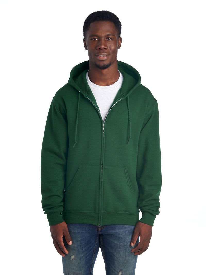 Jerzees -Men's NuBlend -Fleece -Sweatshirts & -Hoodies, Full Zip-Forest Green, Small - Image 1