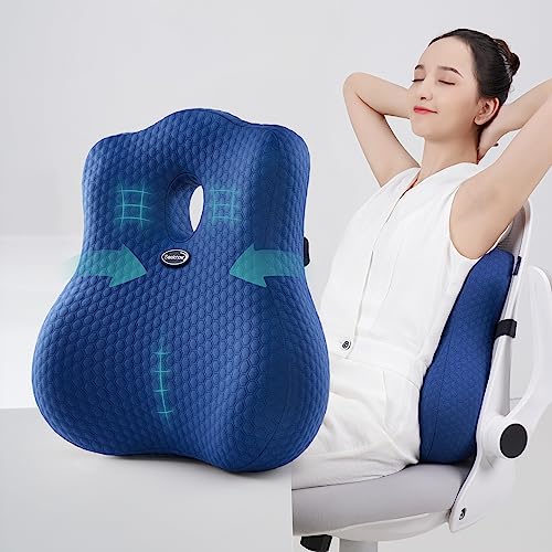 seeknow Lumbar Support for Chair Back Support for Couch Lumbar for Car Office Chair Back Cushion for Lower Back Pain Memory Foam Back Rest for Desk Chair, Recliner, Car Seats - Image 1