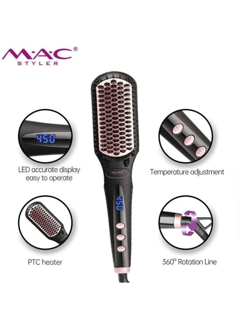 MAC Styler Home Salon 450F Electric Straightening Comb Ceramic Straightening Brush MC-19 - Image 4