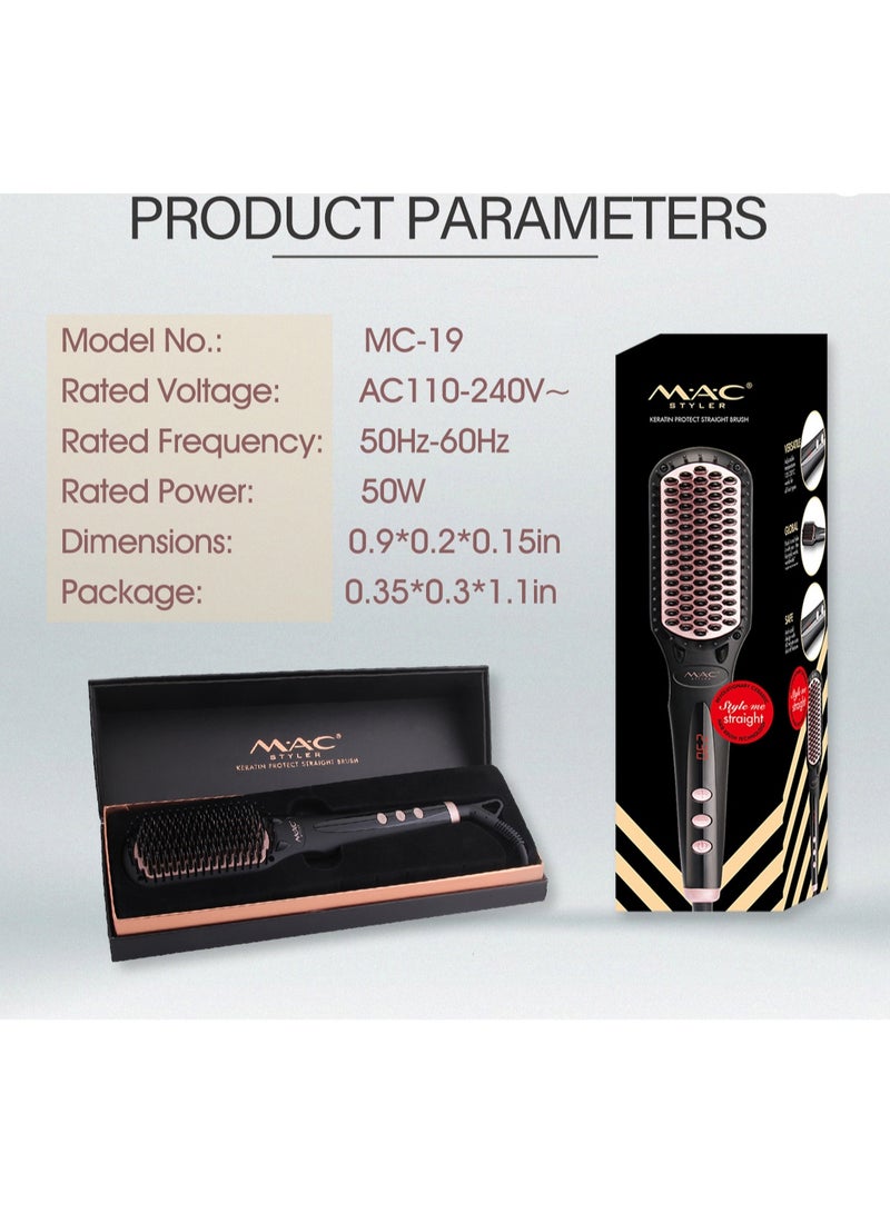 MAC Styler Home Salon 450F Electric Straightening Comb Ceramic Straightening Brush MC-19 - Image 3