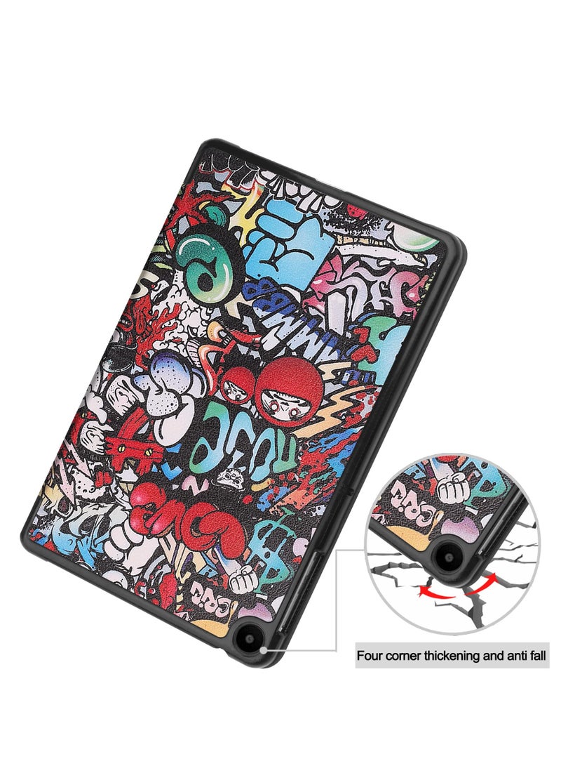 Case Compatible with Huawei MatePad SE 10.4 2023 Flip Stand PU Protective Cover For Matepad SE 10.4 Inch Tablet Cases (Graffiti) - Image 5