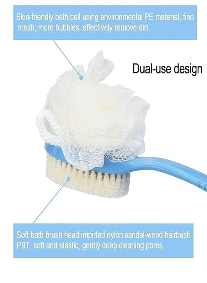 SUNISA 2 in 1 Body Brush - Back Body Loofah Brush Curved Long Handled with Bristles Back Scrubber for Improve Skin Exfoliating Bath, Massage, Wet or Dry Brushing Back Scrubber for Shower - Image 5