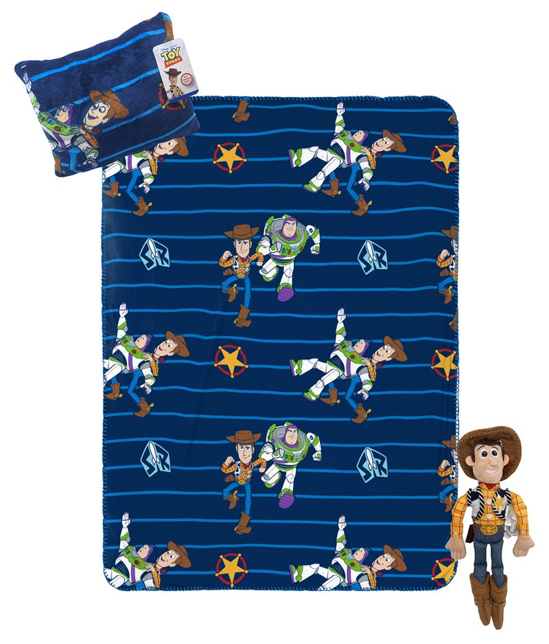 Jay Franco Disney Pixar Toy Story Travel Set 3 Piece Kids Travel Set includes Blanket Pillow Plush Featuring Woody Offical Disney Pixar Product - Image 2