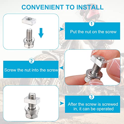 LEIFIDE 48 Pack Motorcycle Battery Terminal Bolt Square Nut Kit M6 x 16mm Motorcycle Battery Bolts Battery Terminal Nuts Stainless Steel Battery Screw and Nut for Motorcycle ATV Bike Scooter Part Accessories - Image 4