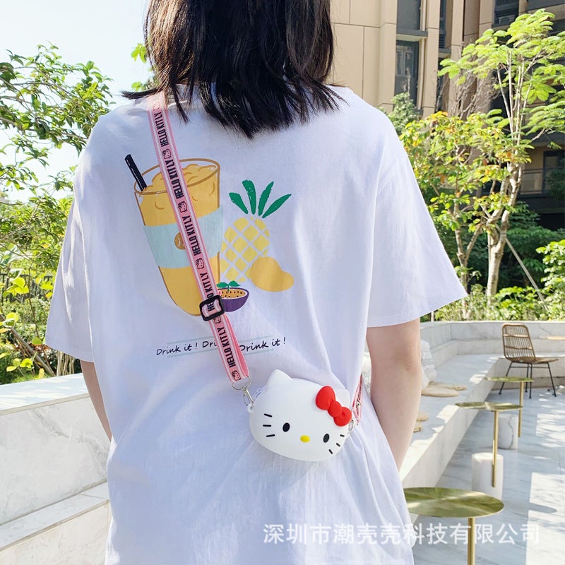 هالو كيتي محفظة عملات للأطفال برسوم كرتونية، يمكن ارتداؤها على شكل حقيبة عبر الجسم - Image 2