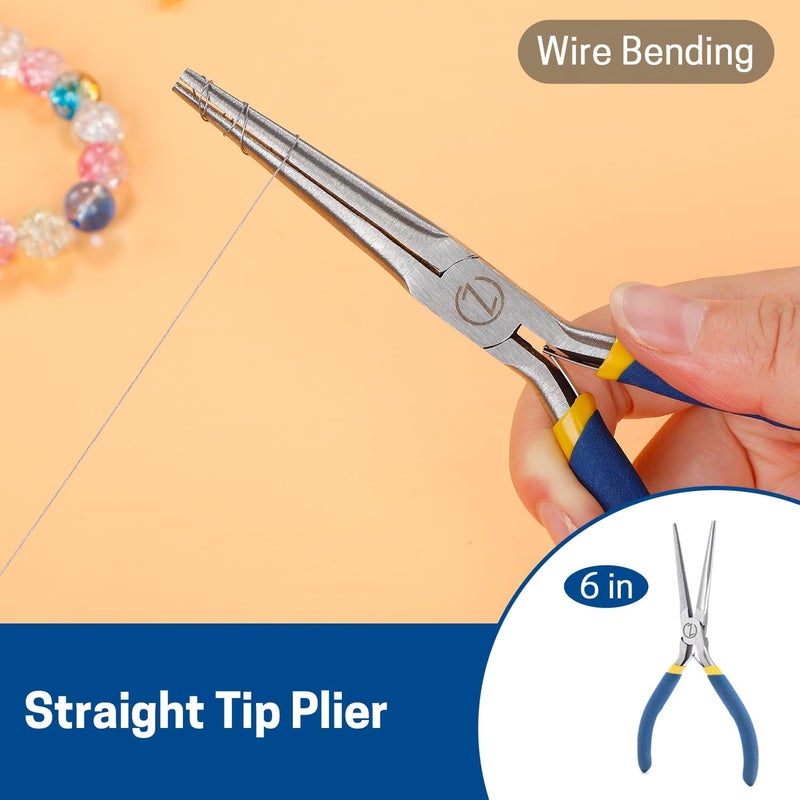 VISEMAN 6" Mini Needle Nose Pliers with Comfort Grip Handles, 2PCS Long Nose Pliers Set for Handmade Craft - Image 5