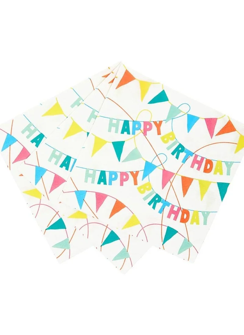 Talking Tables Rainow Happy Birthday Paper Party Napkin