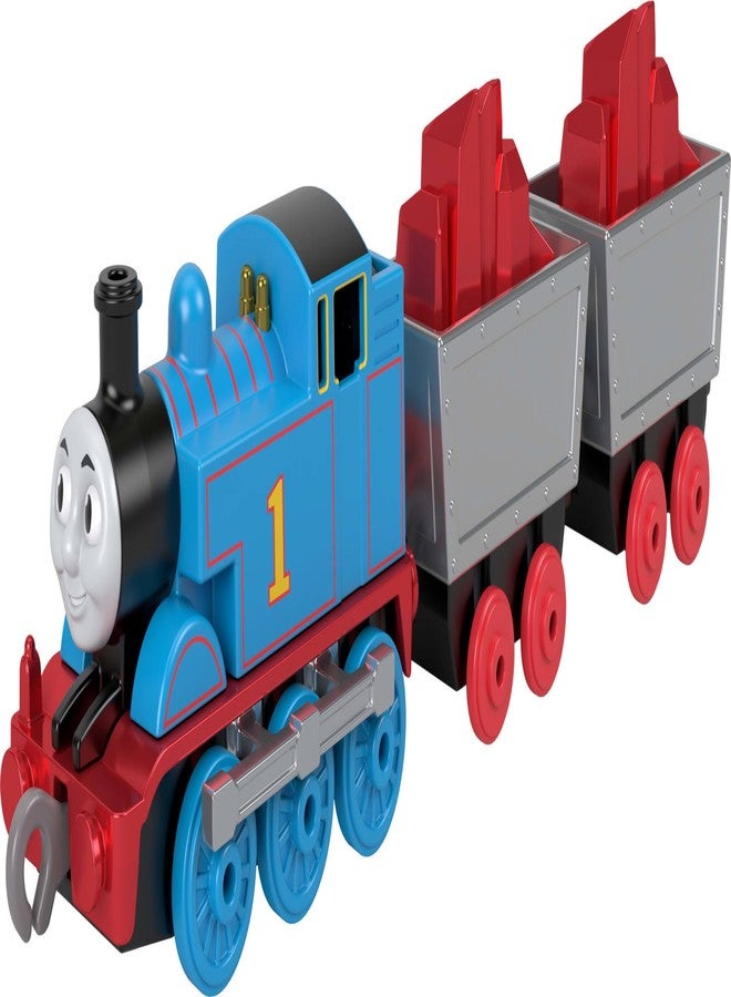 Thomas & Friends by Fisher-Price Collectible Toy Train, Small Die-Cast Mattel 80th Engine with Premium Deco & 2 Stock Cars with Red Crystal Cargo - Image 4