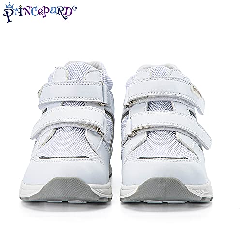 princepard Toddlers Orthopedic Shoes，Kids High-top Corrective Sneakers for Boys and Girls with Arch and Ankle Support, Non-Slip Soles White - Image 4
