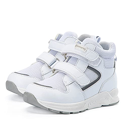 princepard Toddlers Orthopedic Shoes，Kids High-top Corrective Sneakers for Boys and Girls with Arch and Ankle Support, Non-Slip Soles White - Image 5