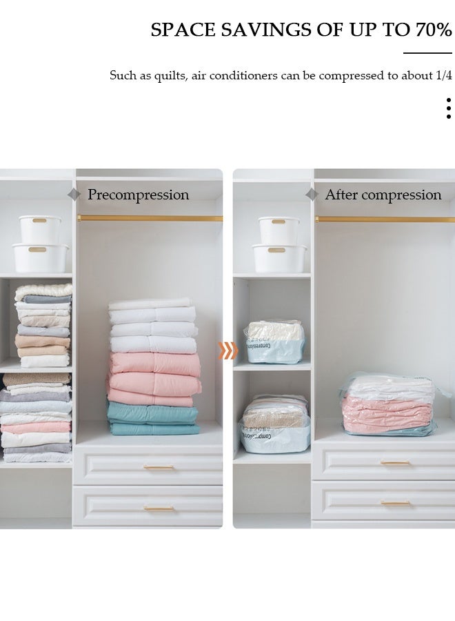 DUNISO Vacuum Space Saver Bag, 5 Pack Medium Size Reusable Vacuum Storage Bag(80 x 56 x 32 cm), Simple Style Three-dimensional Bag with Hand Pump, Suitable for cotton quilt, blanket, clothing - Image 3