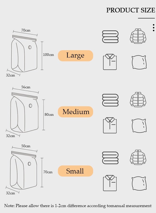 DUNISO Vacuum Space Saver Bag, 5 Pack Medium Size Reusable Vacuum Storage Bag(80 x 56 x 32 cm), Simple Style Three-dimensional Bag with Hand Pump, Suitable for cotton quilt, blanket, clothing - Image 2