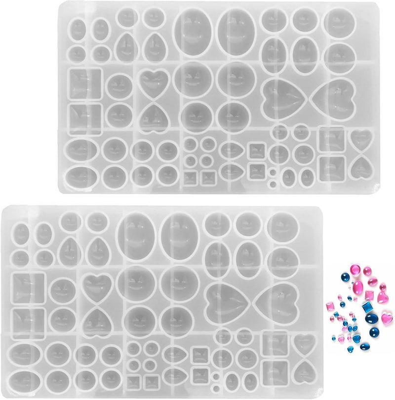 DDlife 2 Pcs Gem Jewelry Casting Mold,Resin Jewelry Casting Molds for Making Earrings Jewelry Making Crafting Projects (Large) - Image 1