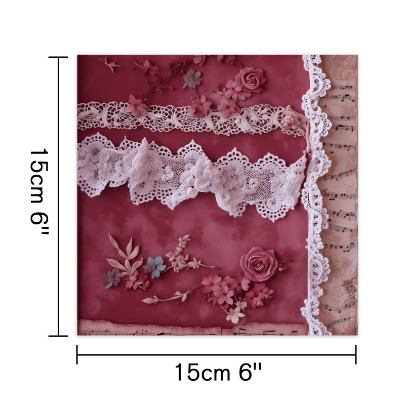 Qianshan Pearl Lace Scrapbook Paper, 24 Sheets 6"Ã—6â€ Single-Sided Patterned Cardstock Pads,160gsm Vintage Decopodge Scrapbook Supplies, Junk Journal Decorative Crafts DIY Album Card Making Art Journaling - Image 2