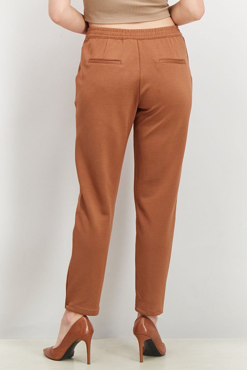 Tchibo Women Pull On Plain Pants, Brown  - Image 3