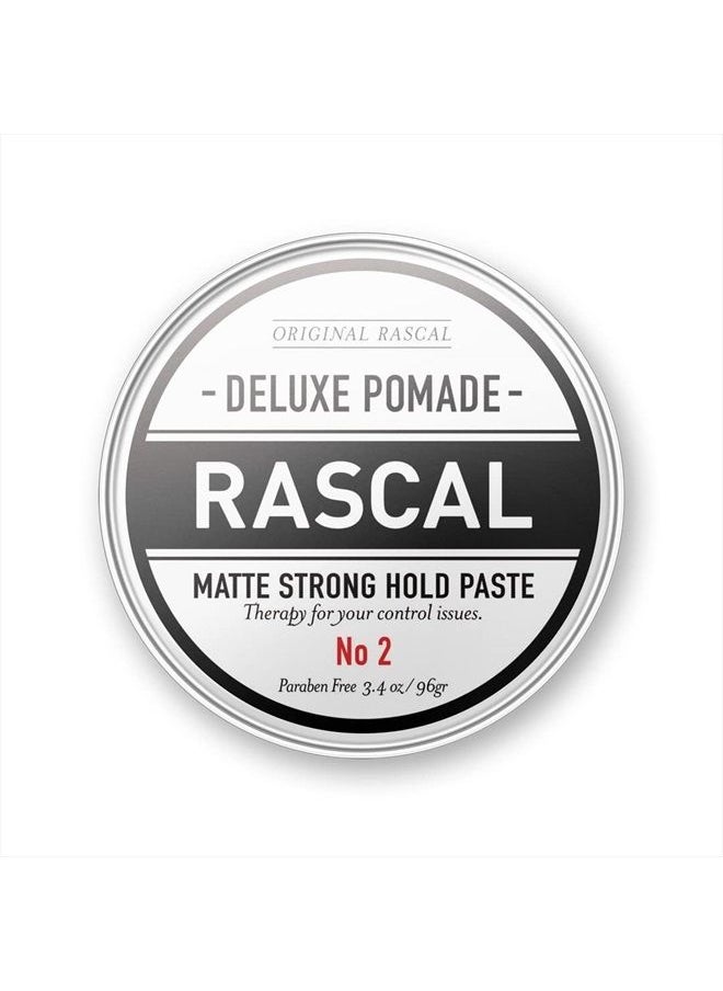 RASCAL Original Rascal Deluxe Pomade for Men #2 - Matte Strong Hold Hair Paste for Effortless Stylish Hair - Beeswax & Lanolin Wax Infused - TSA Friendly - Paraben Free - Natural Ingredients - Ideal for Wavy  - Image 1