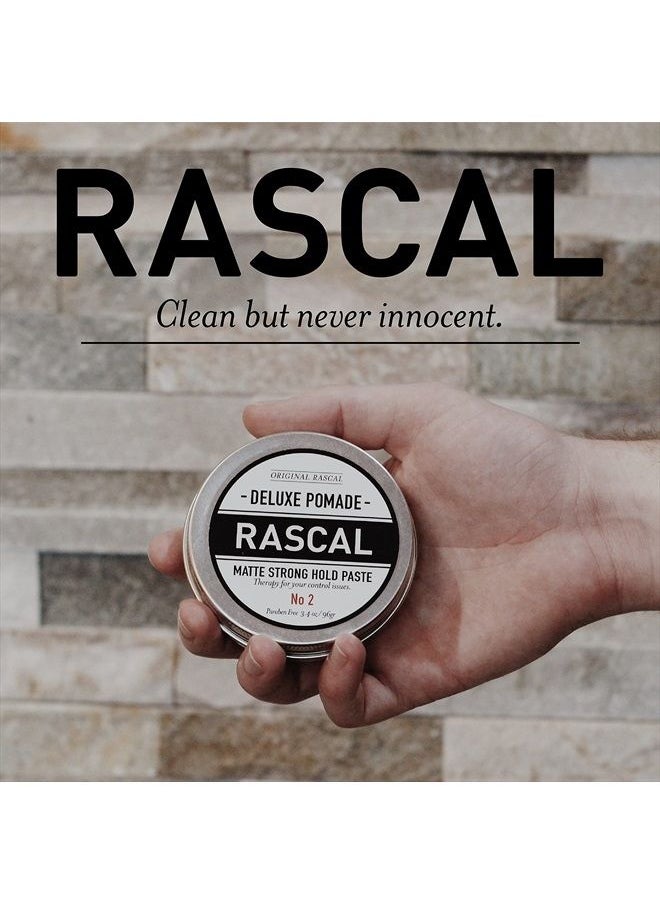RASCAL Original Rascal Deluxe Pomade for Men #2 - Matte Strong Hold Hair Paste for Effortless Stylish Hair - Beeswax & Lanolin Wax Infused - TSA Friendly - Paraben Free - Natural Ingredients - Ideal for Wavy  - Image 5