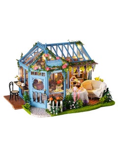 Flever Flever Dollhouse Miniature DIY House Kit Creative Room with Furniture for Romantic Artwork Gift-Rose Garden Tea House  - Image 1