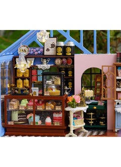 Flever Flever Dollhouse Miniature DIY House Kit Creative Room with Furniture for Romantic Artwork Gift-Rose Garden Tea House  - Image 4