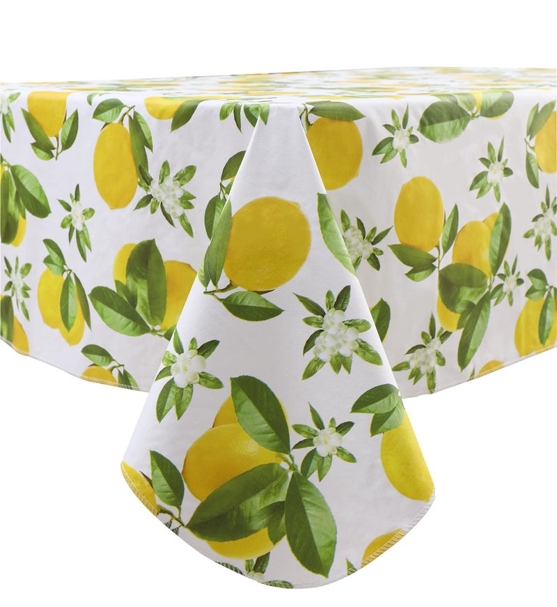 LIBERECOO LIBERECOO Round Vinyl Flannel Backed Tablecloth Stain-Resistant Waterproof Indoor/Outdoor Table Cover (60 Inch Round,  - Image 1