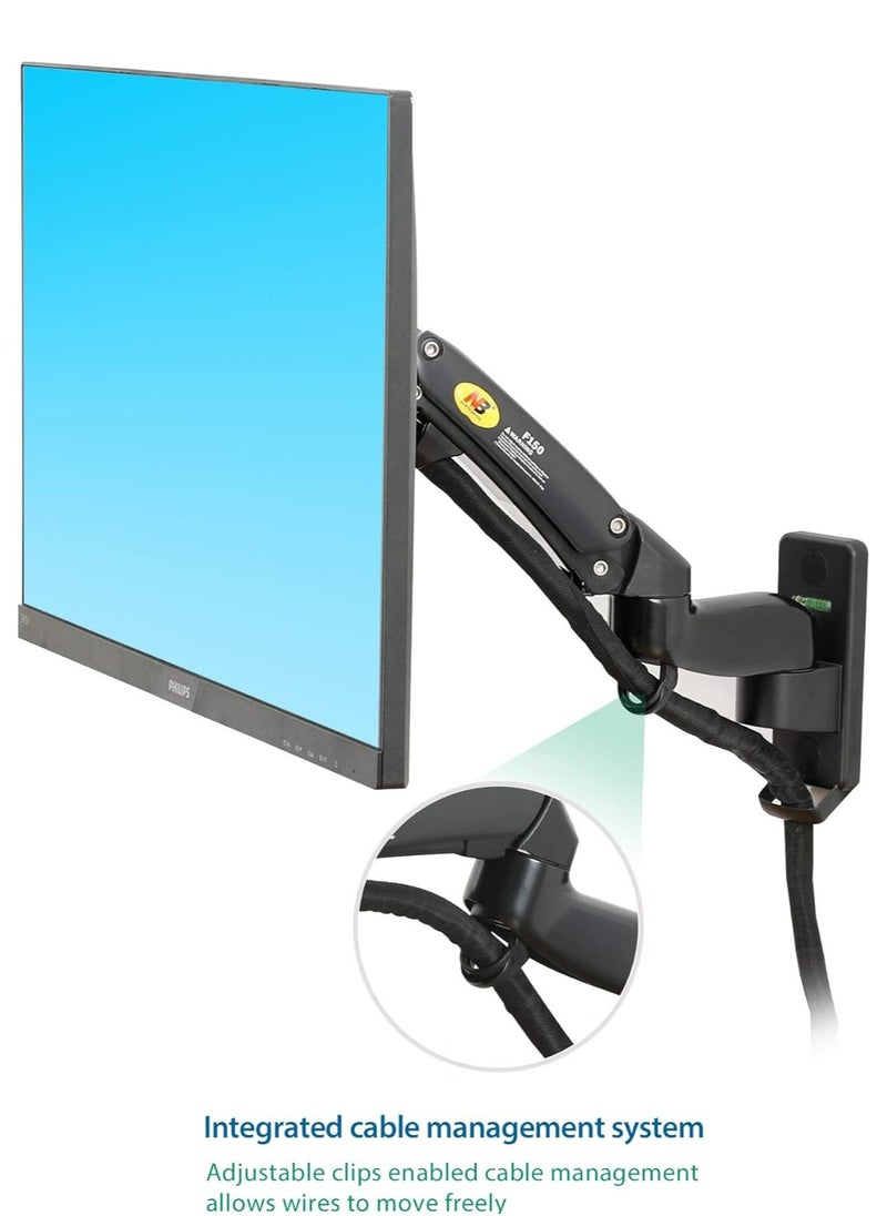 NB ERGONOMIC - The NB Ergonomics F150-B TV Wall Mount features a full-motion, articulating arm design for TVs sized 17-35 inches, with a weight capacity ranging from 4.4 to 22 pounds. It offers dual-arm extension, providing enhanced flexibility and adjustability for optimal viewing. - Image 1