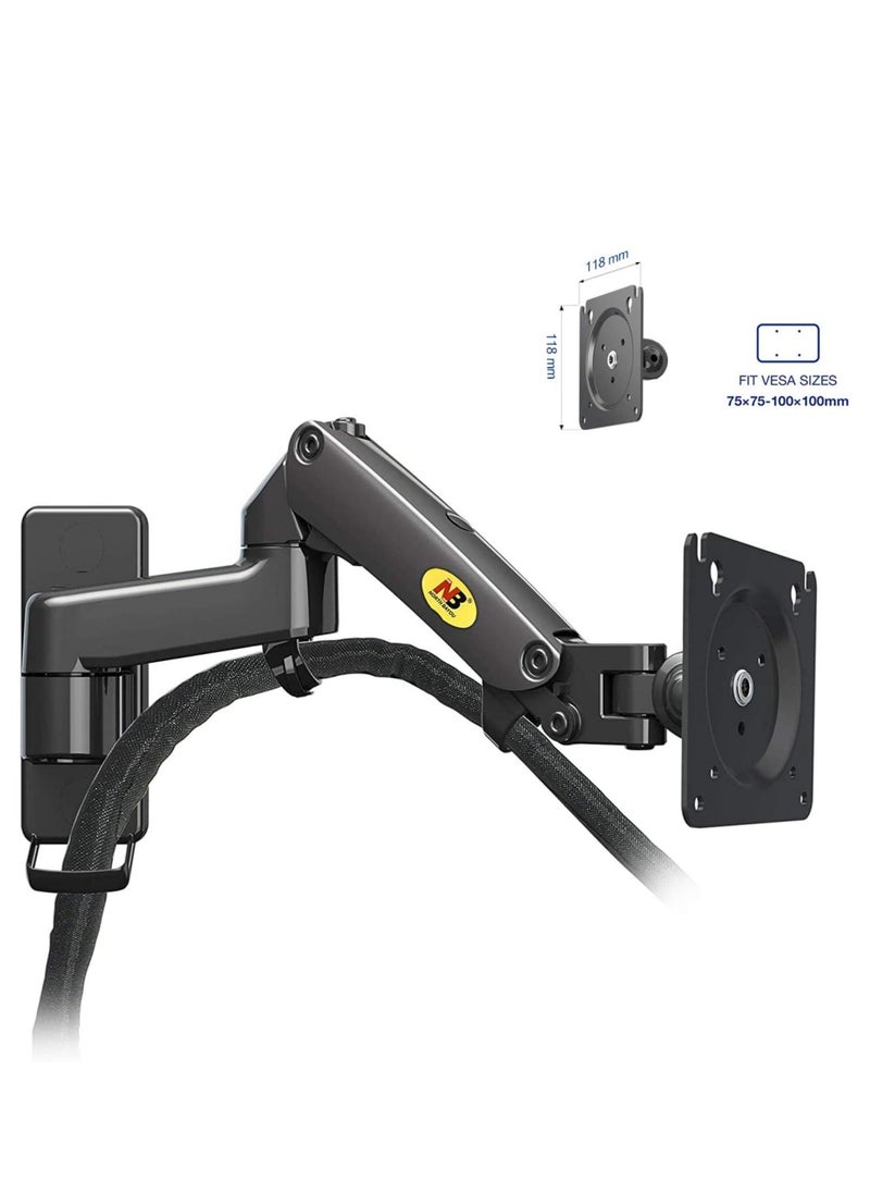 NB ERGONOMIC - The NB Ergonomics F150-B TV Wall Mount features a full-motion, articulating arm design for TVs sized 17-35 inches, with a weight capacity ranging from 4.4 to 22 pounds. It offers dual-arm extension, providing enhanced flexibility and adjustability for optimal viewing. - Image 1