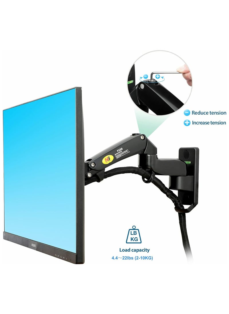 NB ERGONOMIC - The NB Ergonomics F150-B TV Wall Mount features a full-motion, articulating arm design for TVs sized 17-35 inches, with a weight capacity ranging from 4.4 to 22 pounds. It offers dual-arm extension, providing enhanced flexibility and adjustability for optimal viewing. - Image 1