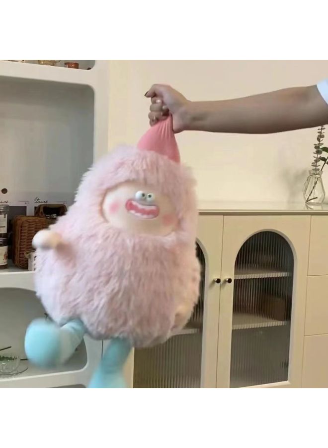 Cute Funny Long Hair Little Monster Plush Toy Doll Ugly Cute Doll Super Soft Cloth Doll For Female Birthday Gift-Color:Long-haired Little Monster -Height:55cm + (gift Box With Lanterns) - Image 4