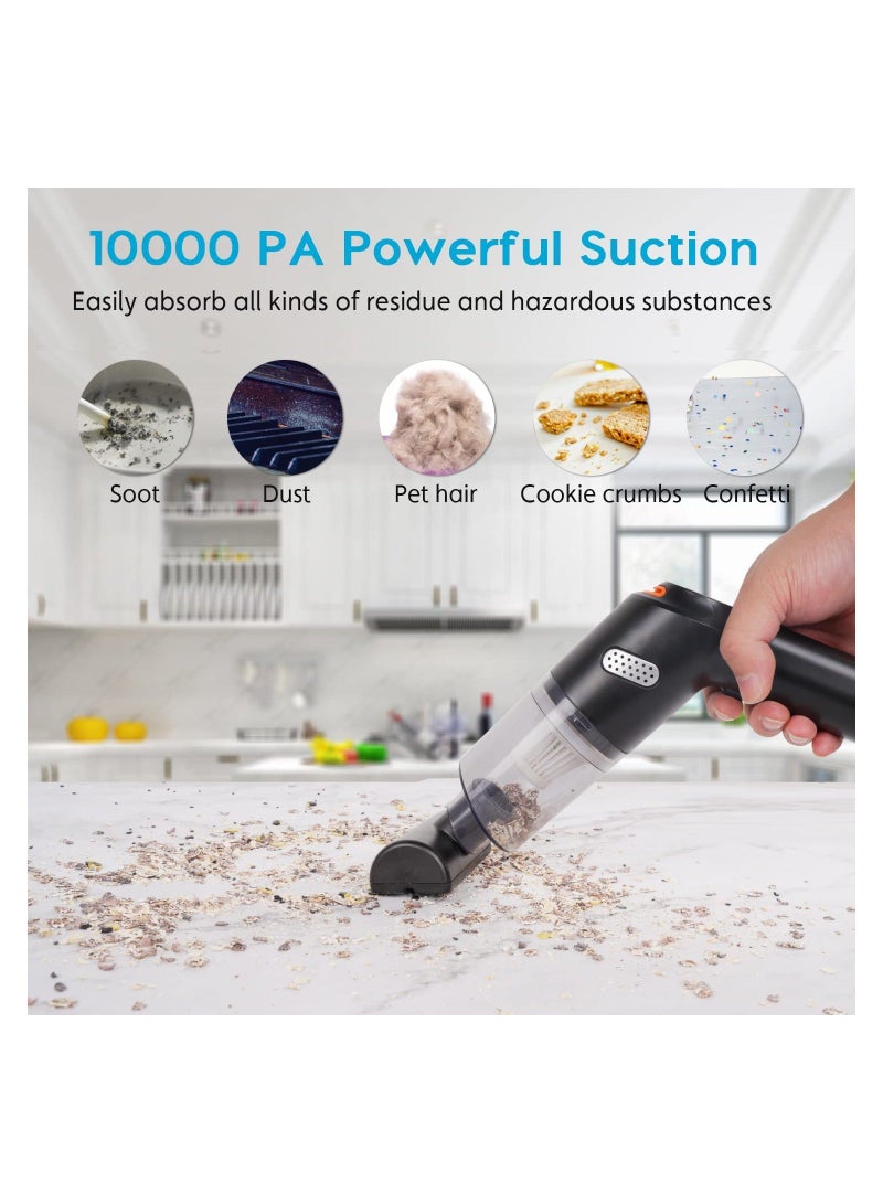 SYOSI Car Handheld Vacuum, 10000PA Suction, Wireless Vacuum Cleaner with Low Noise, Cordless Rechargeable, Portable Compressed Air Duster for and Home - Image 2