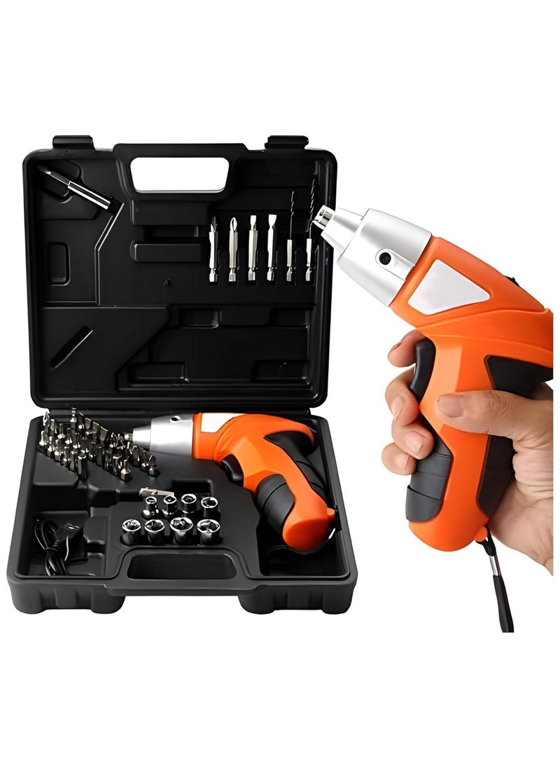 Generic 45pcs Cordless Rechargable Power Screwdriver Set With Bidirectional Button and LED Light  - Image 1