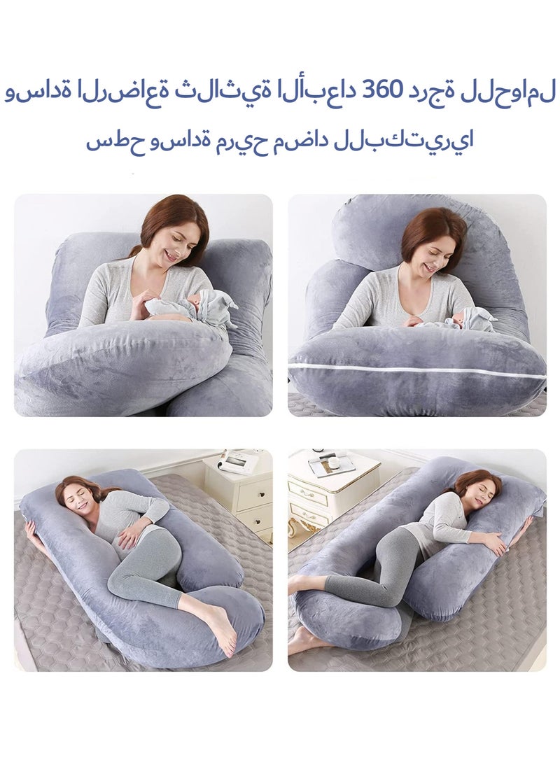 Arabest - Pregnancy Pillows for Sleeping, U Shaped Full Body Maternity Pillow with Removable Cover, Support for Back, Legs, Belly for Pregnant Women, Pregnancy Pillow for Women - Image 1