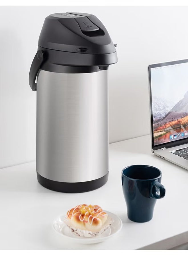 TAKHTEELA Coffee Carafe with Pump, 1.9L Stainless Steel Insulated Thermal Flask, Push-type Portable Hot Water/Coffee/Tea/Drinks Dispenser, Car Insulated Water Bottle, Anti-scald Thermos Pot for Camp, Home, Travel, Hotel, Party - Image 4