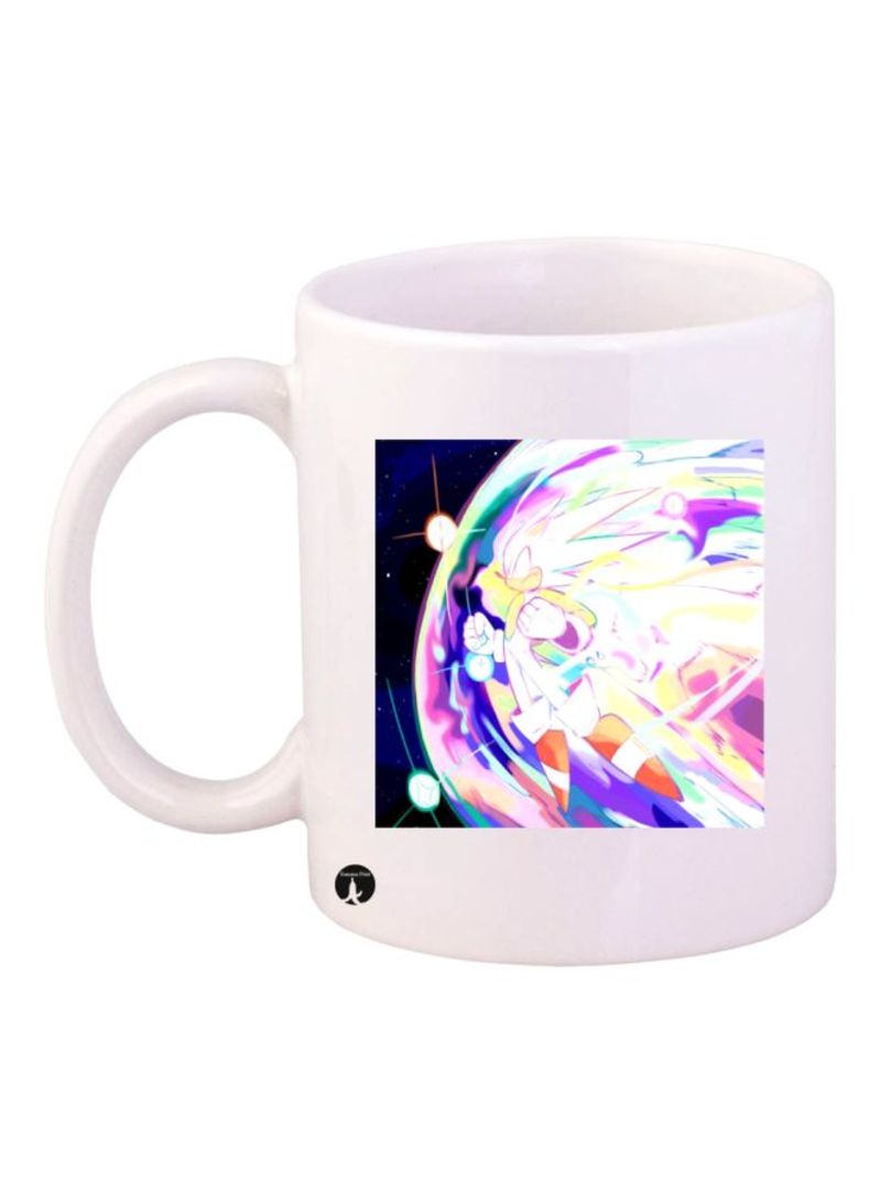 Sonic Video Game Printed Mug White/Purple/Blue Standard Size