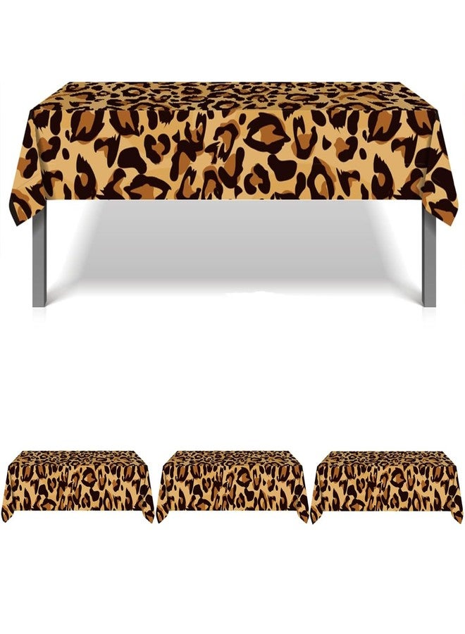 DodelyGz 3Packs Leopard Party Disposable Tablecloth,Animal Safari Theme Cheetah Disposable Tablecloth,Leopard Print Theme Party Supplies - Image 1