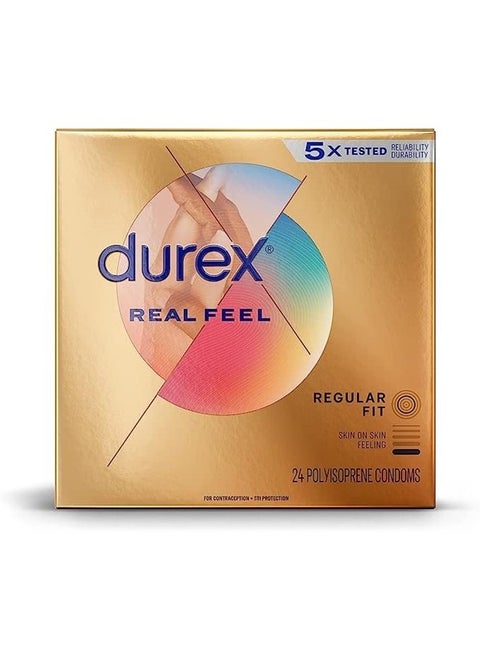 Durex Avanti Bare Real Feel Non-Latex Condom Bundle with a Classy Brass Pocket Case-24 Count