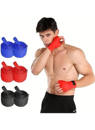 Light Fighter Boxing Hand Wraps, Semi Elastic Multi-Length Hand Wraps with Thumb Loop for Boxing, Great Elastic Hand Wraps for Men and Women (2 Pack) Multicolor
