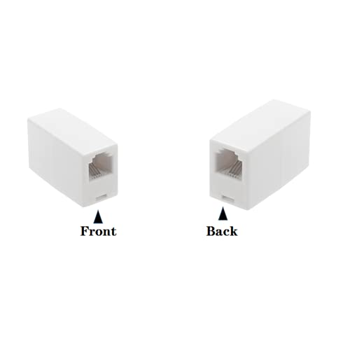 Seefeful RJ11 Coupler, Straight Telephone Inline Coupler RJ11 6P4C Inline Keystone Jack Female to Female Straight Telephone Cable Cord Extension Adapter (White 5pack) - Image 3