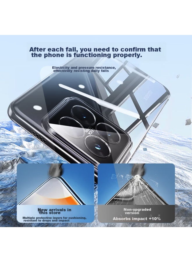 Koolife Phone Case For Xiaomi 14, Protective Cover For Xiaomi 14, Shockproof Wear-resistant Soft Shell, Transparent Ultra-thin Full Lens Protection Case, Fashionable Design For Women And Men - Image 5