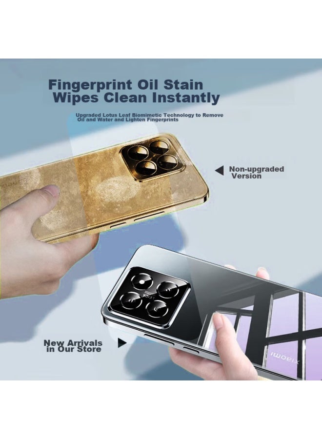 Koolife Phone Case For Xiaomi 14, Protective Cover For Xiaomi 14, Shockproof Wear-resistant Soft Shell, Transparent Ultra-thin Full Lens Protection Case, Fashionable Design For Women And Men - Image 4