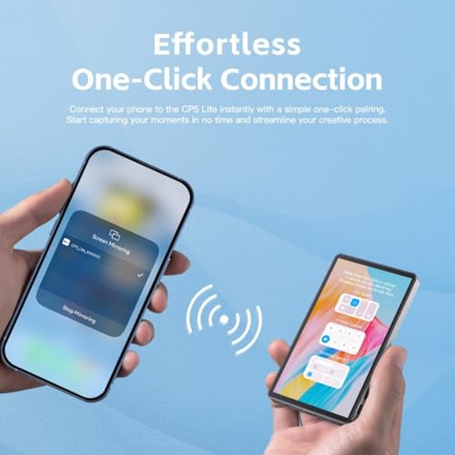 Shimbol CP5 Lite 5" 1080P Selfie Monitor Screen for iPhone Andriod, Phone Vlog Back Rear Camera Mirror, One Click Connection 50M Range, with Magnetic Blue Case - Image 3