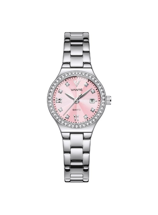 VOGUE VENUE VANTE Series Women’s Elegant Pink Sunray Dial Dress Watch by VOGUE VENUE-VNT019 - Image 1