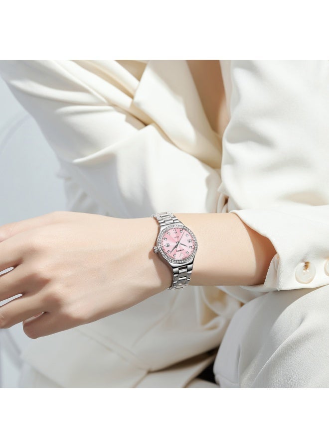 VOGUE VENUE VANTE Series Women’s Elegant Pink Sunray Dial Dress Watch by VOGUE VENUE-VNT019 - Image 5