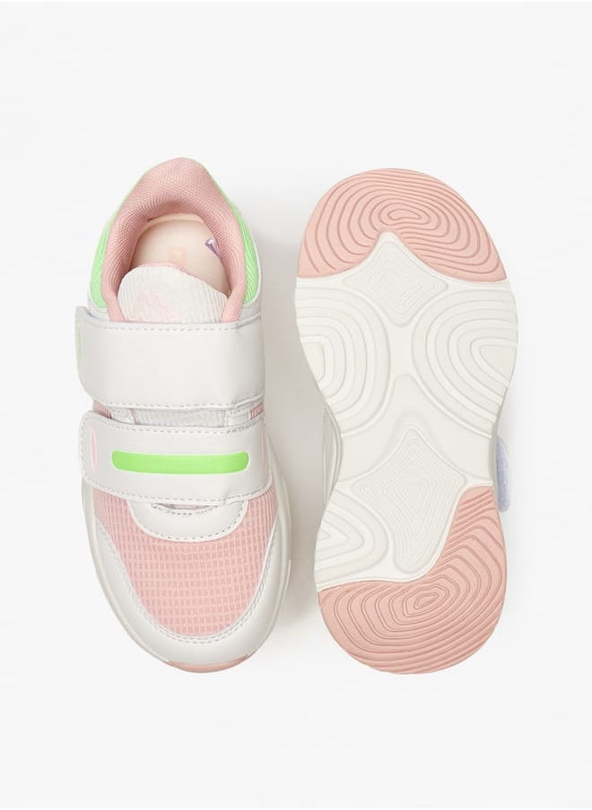 Kappa Girls Colourblock Sports Shoes with Hook and Loop Closure  - Image 4
