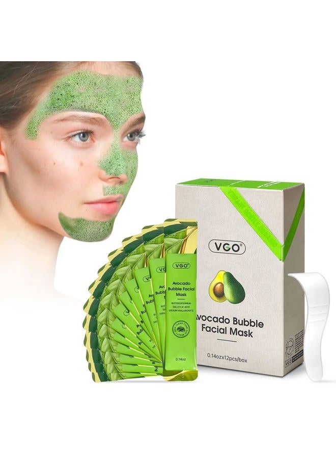 VGO Blackhead Remover Bubble Clay Mask, Deep Moisturizing & Pore Cleanser Face, with Salicylic Acid & Hyaluronic Acid，Daily Hydrating Facial Care & Skin Blackhead Mud, 12pcs (0.14 Ounce (Pack of 12)) - Image 1