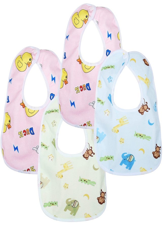 BTfash Babies Soft Button Bib for Feeding | Waterproof Bib for New Born | Washable Feeding Aprons for Infants & Toddlers | Reusable, Comfortable & Ideal for Mealtime | Gentle on Skin (Assorted_PO4) - Image 1