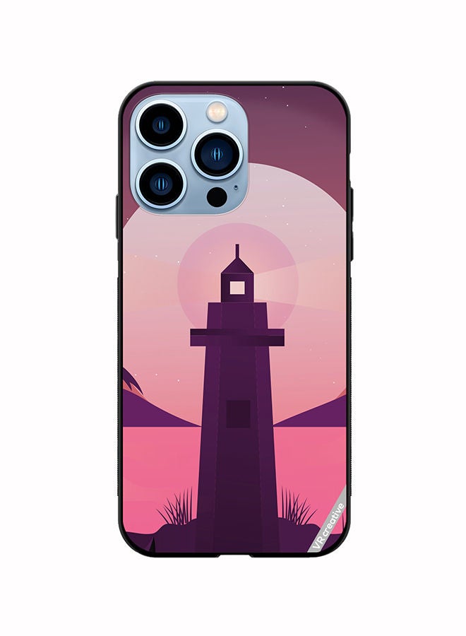 Protective Case Cover For Apple iPhone 14 Pro Lake House Design Multicolour