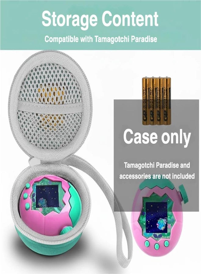 co2CREA Hard Case Replacement for BANDAI Tamagotchi Paradise, Green Case + Grey Zipper - Image 2
