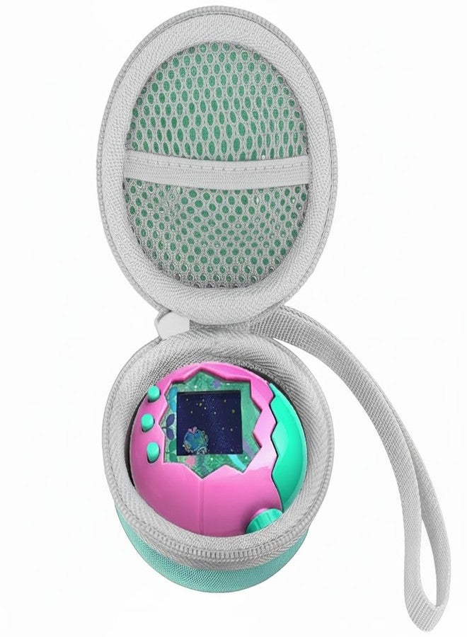 co2CREA Hard Case Replacement for BANDAI Tamagotchi Paradise, Green Case + Grey Zipper - Image 1