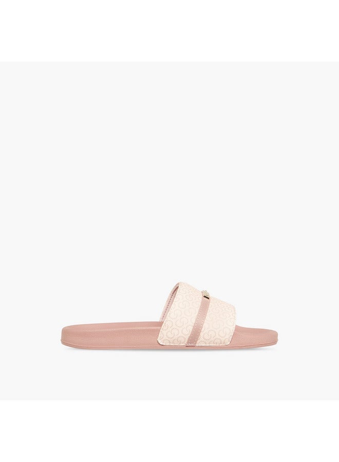 Celeste Women's Monogram Print Slip-On Slides - Image 1